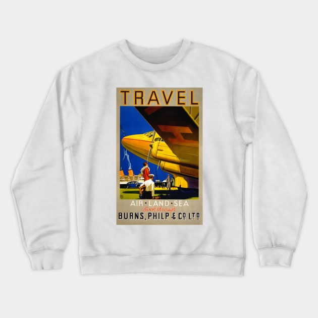 Vintage Travel Poster  Australia Travel Crewneck Sweatshirt by vintagetreasure